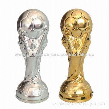 2014 FIFA Trophy Brazil World Cup Mini Speaker with FM Radio/Double-end Cable, Golden/Silvery Color